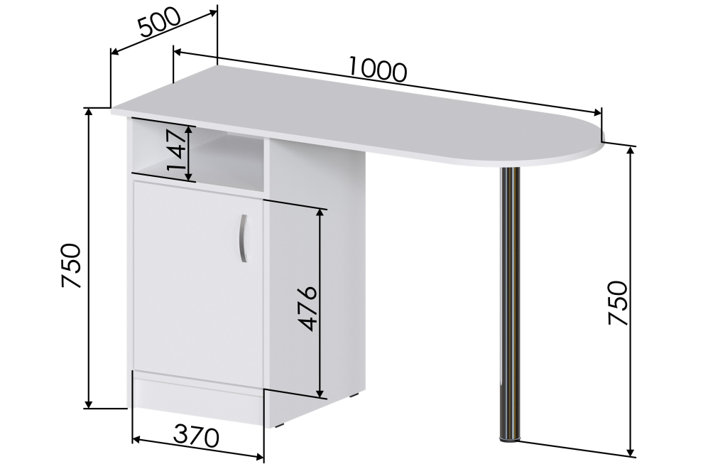 Письменный стол Хит-25 белый
