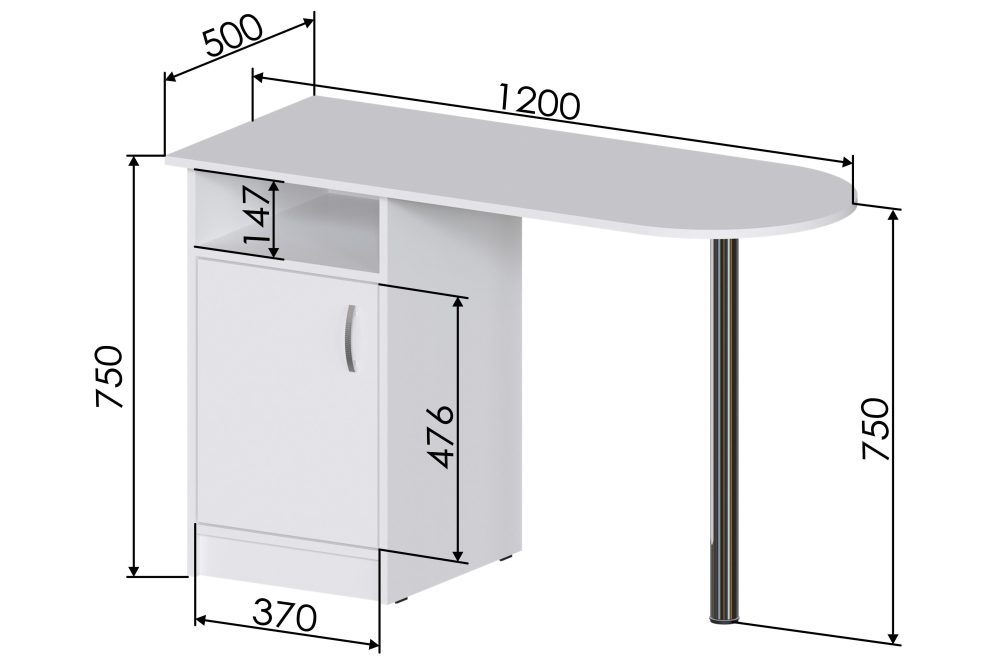 Письменный стол Хит-27 белый