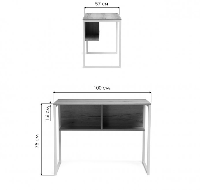 Письменный стол Клер Лофт дуб вотан / черный матовый
