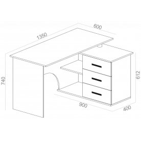 Письменный стол КСТ-09 правый