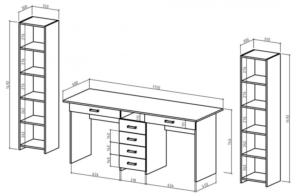 Письменный стол Лайт-11Я белый