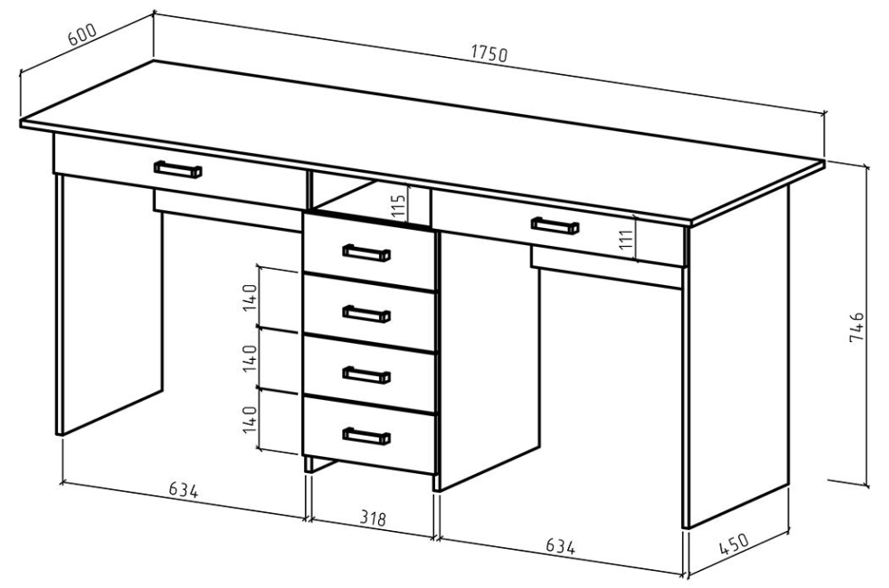 Письменный стол Лайт-11Я дуб молочный