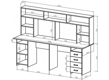Письменный стол Лайт-13 с надстройкой