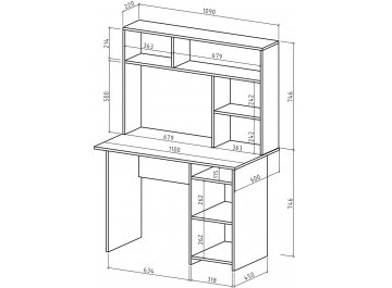 Письменный стол Лайт-3 с надстройкой