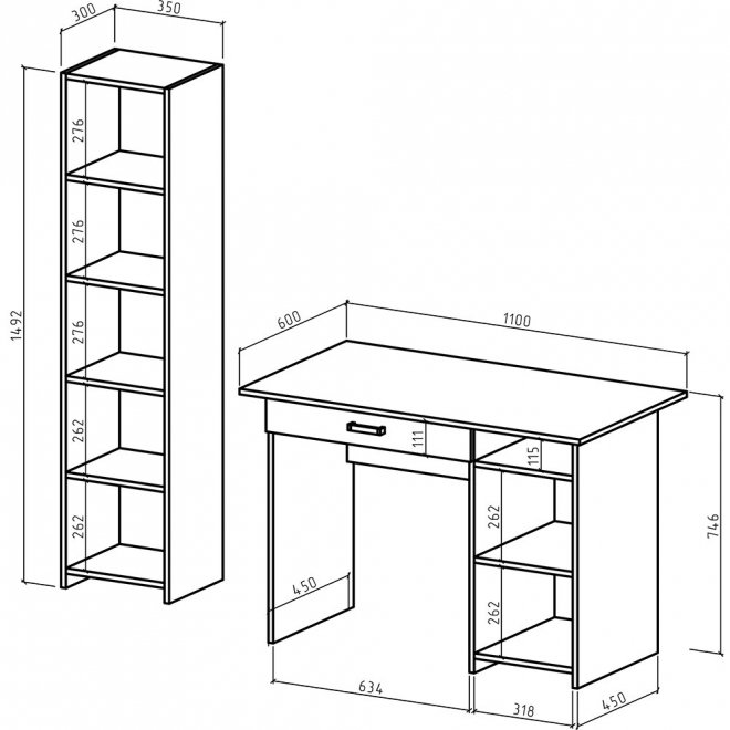 Письменный стол Лайт-3Я 145 белый