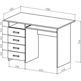 Письменный стол Лайт-4К