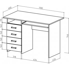 Письменный стол Лайт-4К