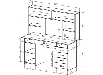 Письменный стол Лайт-7Я с надстройкой