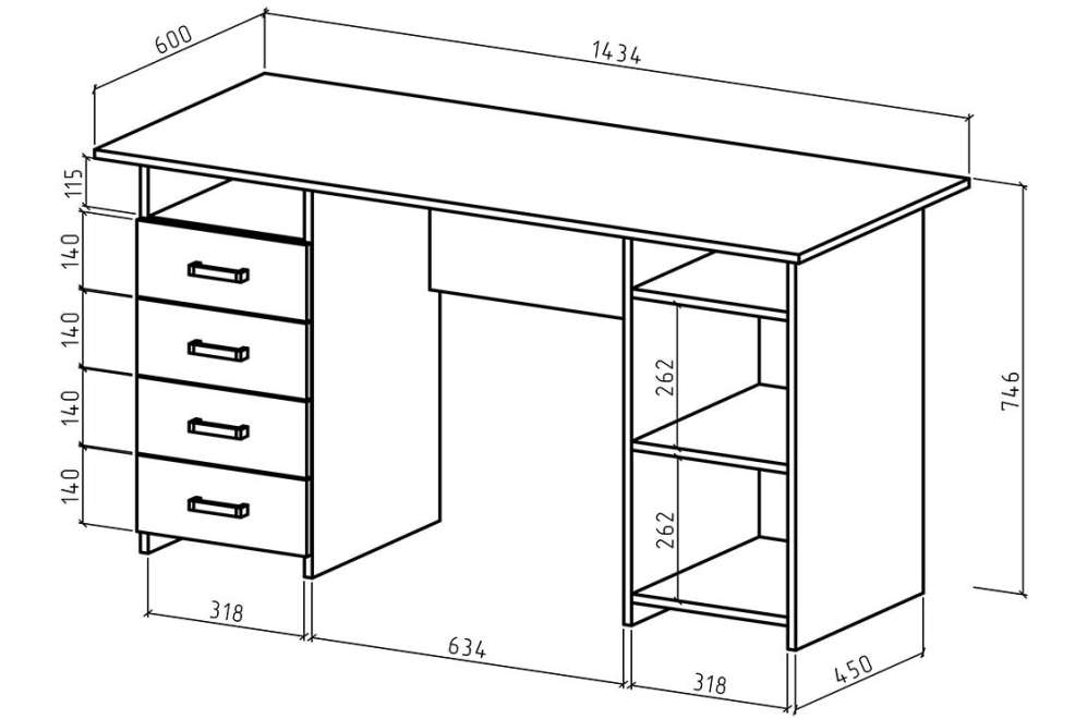 Письменный стол Лайт-8 дуб сонома / белый