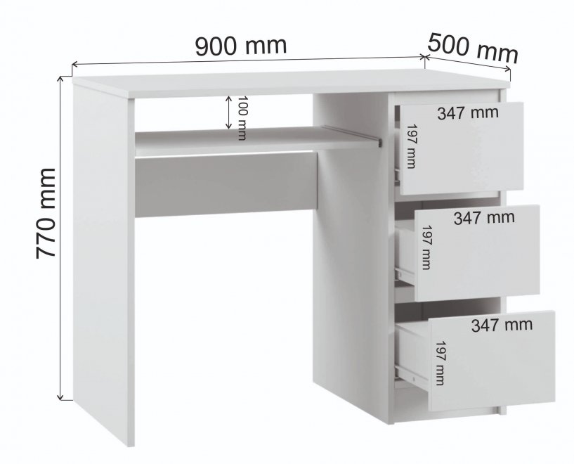 Письменный стол Мадера СМП 900 правый ЛДСП сонома
