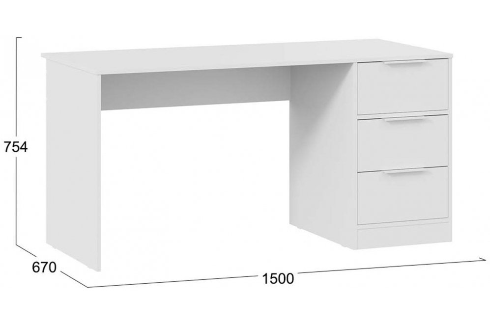 Письменный стол Марли Тип 2 белый