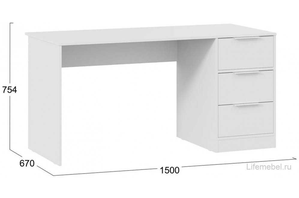 Письменный стол Марли Тип 2 белый