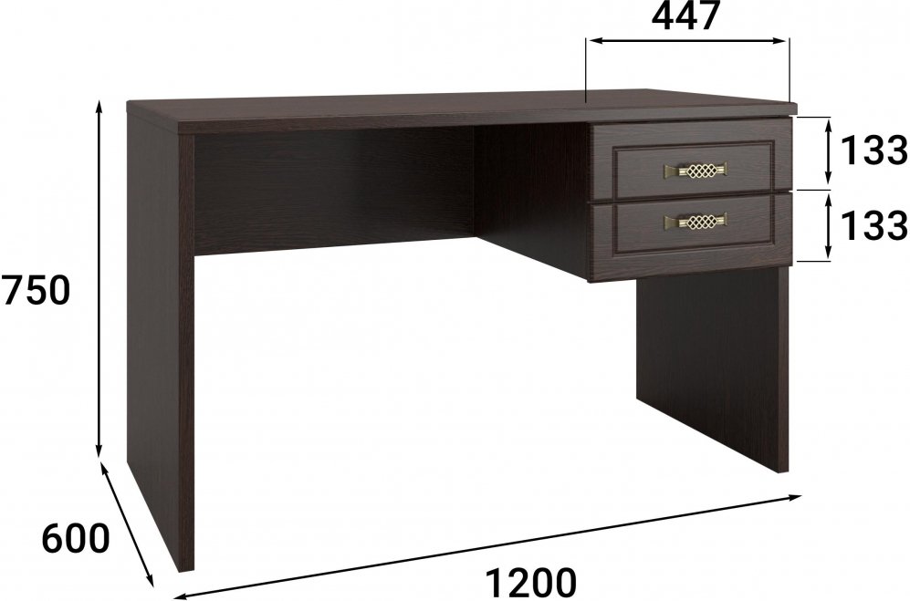Письменный стол Монблан МБ-71К венге / орех шоколадный
