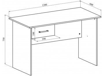 Письменный стол ОФ-112K+ОФ-26
