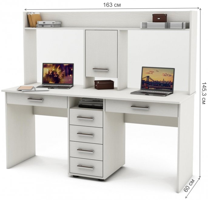 Письменный стол Остин-16Я белый