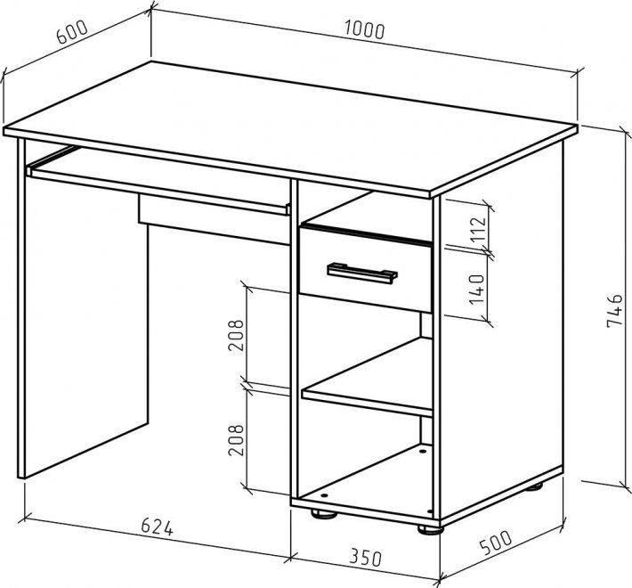 Письменный стол Остин-1 белый