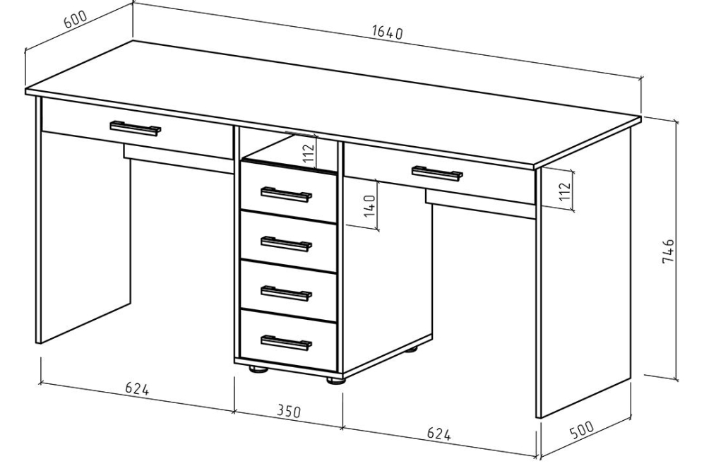 Письменный стол Остин-8Я дуб сонома