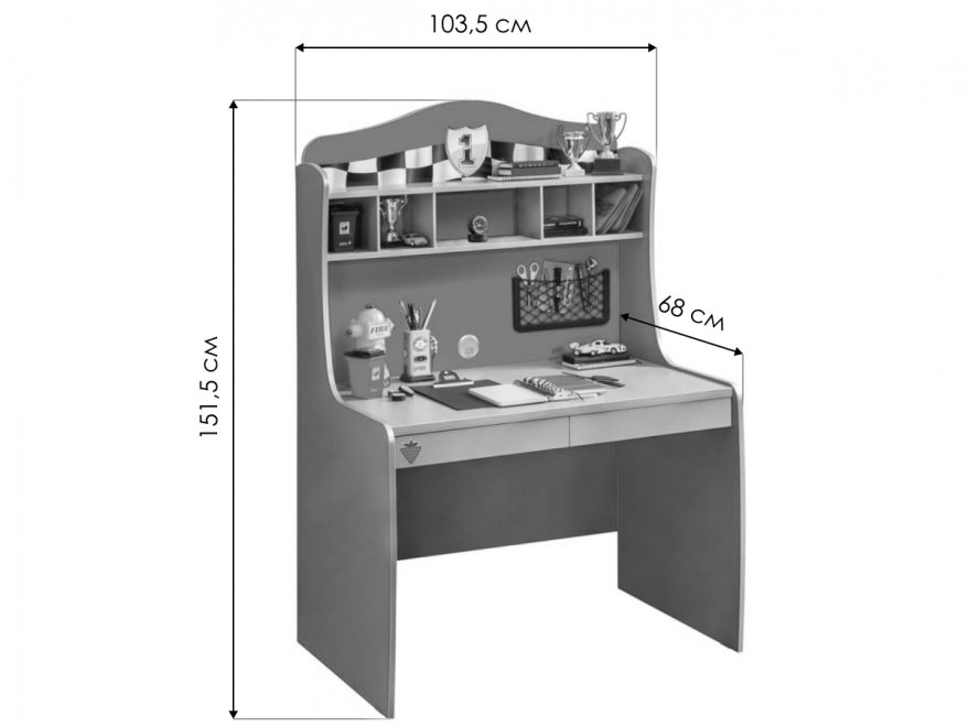 Письменный стол Race Сup красный / серый