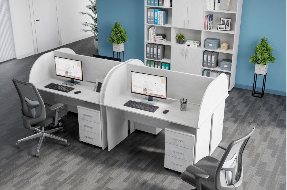 Письменный стол С-111К белый структурный