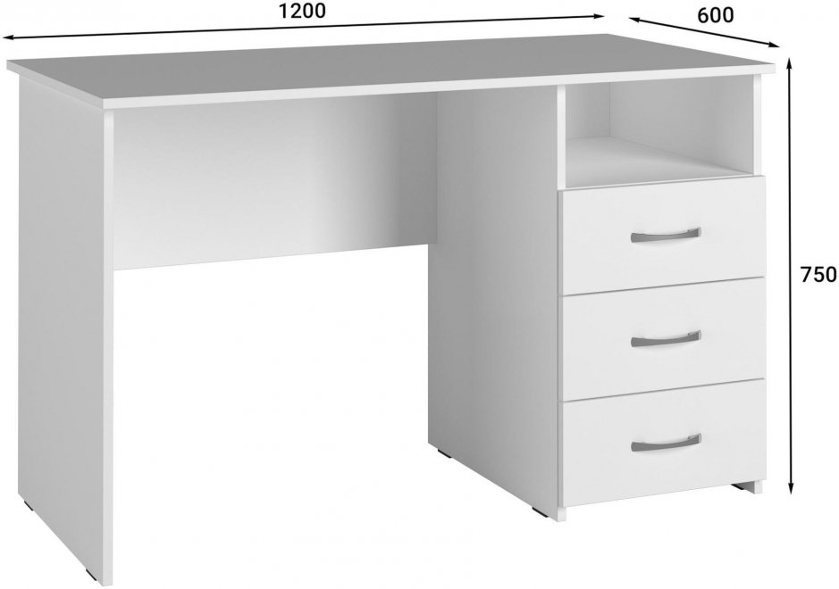 Письменный стол С-112K белый структурный