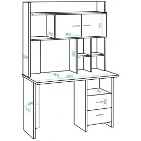 Письменный стол СКЛ-Прям120+НКЛХ-120