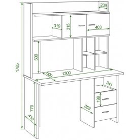 Письменный стол СКЛ-Прям130+НКЛХ-130