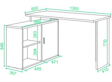 Письменный стол Беланта-ПРЯМ130+ТБЛ-2