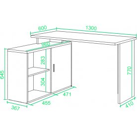 Письменный стол СКЛ-ПРЯМ130+ТБЛ-2