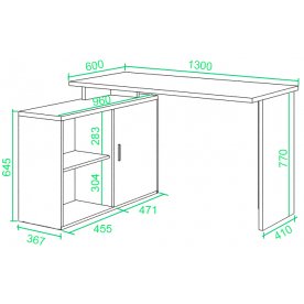 Письменный стол СКЛ-ПРЯМ130+ТБЛ-2