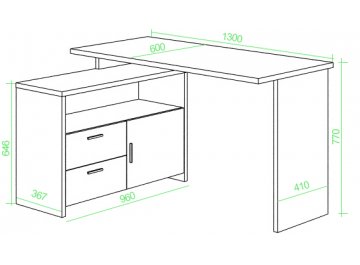 Письменный стол СКЛ-ПРЯМ130+ТБЛ