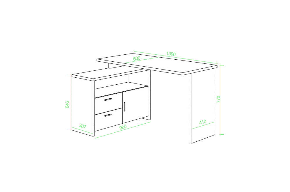Письменный стол Беланта-ПРЯМ130+ТБЛ ВК венге / карамель