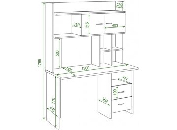 Письменный стол Беланта-Прям130Р+НКЛХ-130