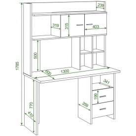 Письменный стол СКЛ-Прям130Р+НКЛХ-130