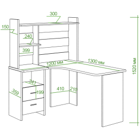 Письменный стол Беланта-Угл130+НКЛ-120
