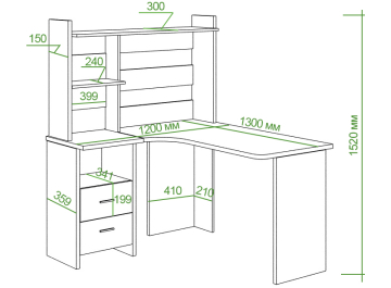 Письменный стол СКЛ-Угл130+НКЛ-120