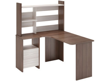 Письменный стол СКЛ-Угл130+НКЛ-120 КБЕ шамони-ч / карамель