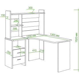 Письменный стол СКЛ-Угл130+НКЛ-120
