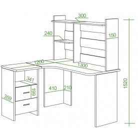 Письменный стол СКЛ-Угл130+НКЛ-130