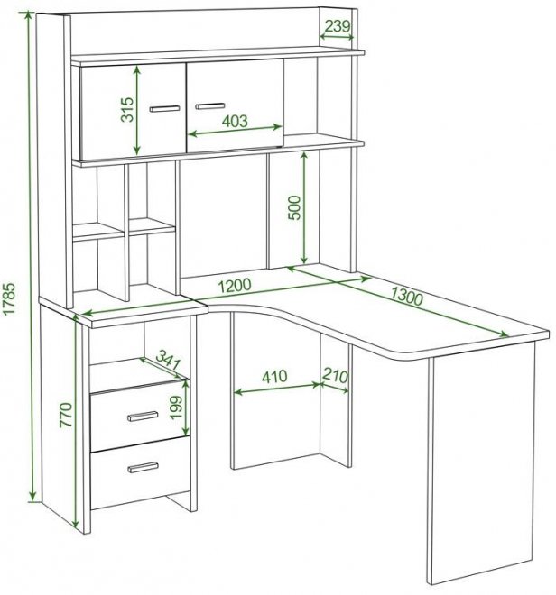 Письменный стол Беланта-Угл130+НКЛХ-120 БЕ левый белый жемчуг