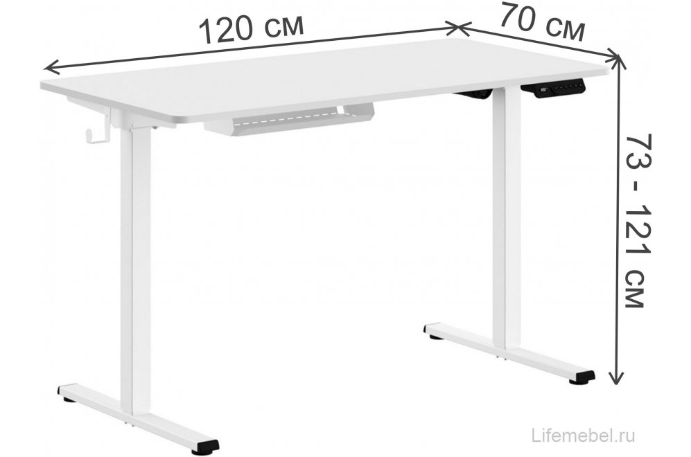 Письменный стол SkyLand XTEN-UP AT-002 1200х600х730/1210 дуб светлый / черный
