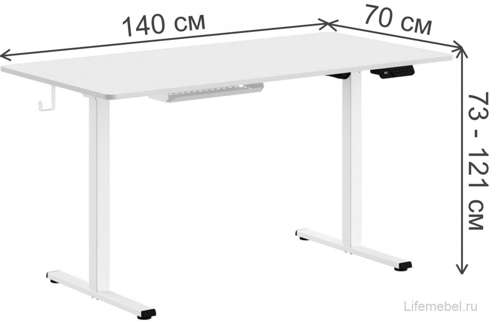 Письменный стол SkyLand XTEN-UP AT-003 1400х700х730/1210 белый / белый