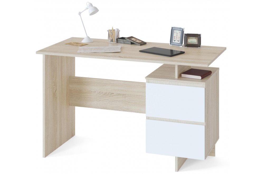Письменный стол СПМ-19 дуб сонома / белый 