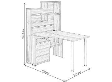 Письменный стол Жаспера-132-130 КБЕ левый
