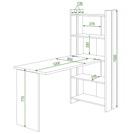 Письменный стол СТЛ-ОВ+Столешница120Прям БЕК