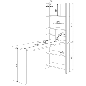 Письменный стол СТЛ-ОВХ+Столешница120РПрям Ш