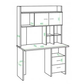 Письменный стол СКЛ-Прям120+НКЛХ-120 ВК