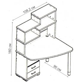Письменный стол СК-24 К-ПРАВ правый