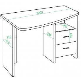 Письменный стол СКЛ-Крл 120 НБЕ ЛЕВ