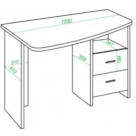 Письменный стол СКЛ-Крл 120 Ш ЛЕВ