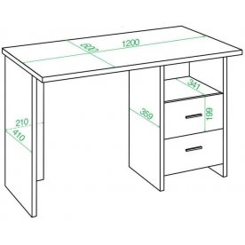 Письменный стол СКЛ-Прям120Р БЕ